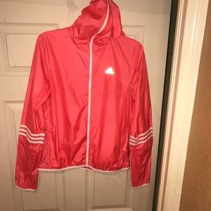 Adidas neon red/pink windbreaker